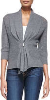 Thumbnail for your product : Neiman Marcus Open Weave Buckle-Front Cashmere Cardigan