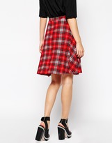 Thumbnail for your product : ASOS COLLECTION Circle Skirt In Red Plaid  Print
