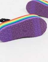 Thumbnail for your product : Teva Flatform Universal Pride rainbow sole sandals in black