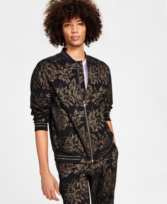 INC International Concepts Men's Duran Classic-Fit Floral Jacquard Tracksuit Jacket, Created for Macy's