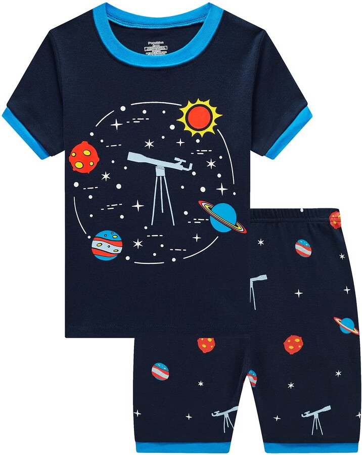 Popshion Boys Short Pyjamas Set Dinosaur Space Sleepwear for Boy Summer