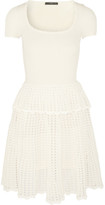 Thumbnail for your product : Alexander McQueen Ribbed and open-knit peplum dress