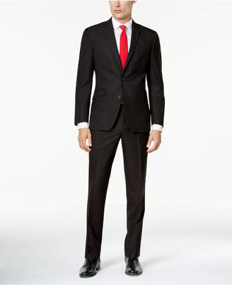 Kenneth Cole Reaction Men's Techni-Cole Slim-Fit Brown Pindot Suit