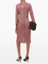 Thumbnail for your product : Bottega Veneta Mirror-embellished Satin-jersey Shirtdress - Burgundy