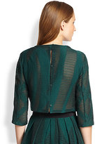 Thumbnail for your product : Tibi Abstract-Patterned Sheer Burnout Cropped Top