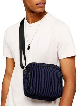 Topman Pinstripe Pouch Crossbody Bag