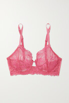 Thumbnail for your product : La Perla Brigitta Stretch Leavers Lace And Mesh Soft-cup Bra - Pink