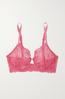 La Perla Brigitta Stretch Leavers Lace And Mesh Soft-cup Bra - Pink