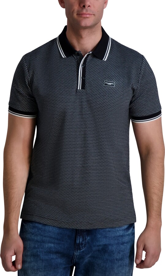 Karl Lagerfeld Paris Men's Textured Performance Polo Shirt