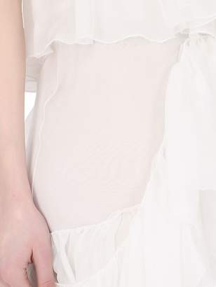 Francesco Scognamiglio Ruffled Sheer Silk Chiffon Mini Dress