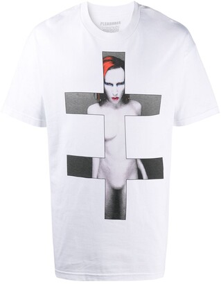 Pleasures graphic-print T-shirt - ShopStyle