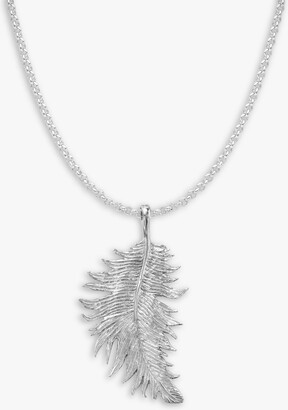 Dower & Hall Men's Sterling Silver Large Feather Pendant