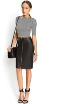 Thumbnail for your product : Forever 21 Coated Zippered Skirt