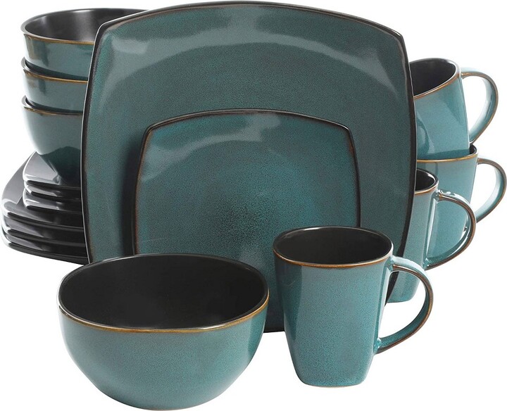 Gibson Elite Soho Lounge 16 Piece Reactive Glaze Durable Microwave and