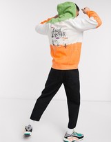 Thumbnail for your product : Blood Brother printed tie dye hoodie in khaki multi