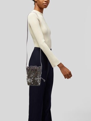 Fendi 2022 Crystal Embellished Mini FF Mon Tresor Bucket Bag