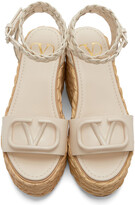 Thumbnail for your product : Valentino Garavani Off-White VLogo Wedge Sandals