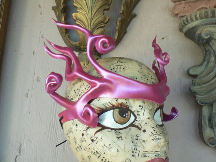 Etsy Shimmery Metallic Pink Leather Crown, Costume Headpiece By Faerywhere