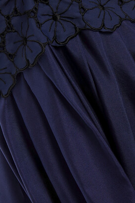 I.D. Sarrieri Pleated Silk-blend Voile Maxi Dress