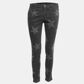 Grey Star Print Denim Skinny Jeans M 