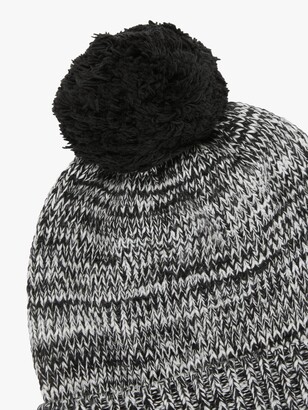 John Lewis & Partners Diamond Knit Beanie Hat, Black/Grey/White