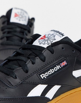 Reebok Classics Club C Revenge sneakers in black with gum sole - ShopStyle