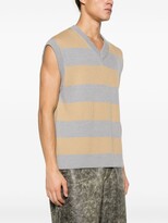 Thumbnail for your product : Moschino Logo-Patch Striped Virgin-Wool Vest