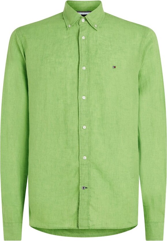 Tommy Hilfiger Men's Green Shirts on Sale | ShopStyle