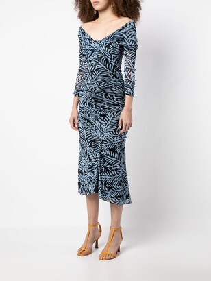 Diane von Furstenberg Ganesa off-shoulder ruched dress