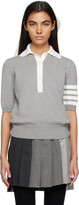Thumbnail for your product : Thom Browne Gray Flower 4-Bar Polo