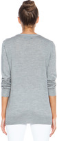 Thumbnail for your product : Markus Lupfer Jewelled Lara Lip Merino Wool Sweatshirt in Light Grey & Pink