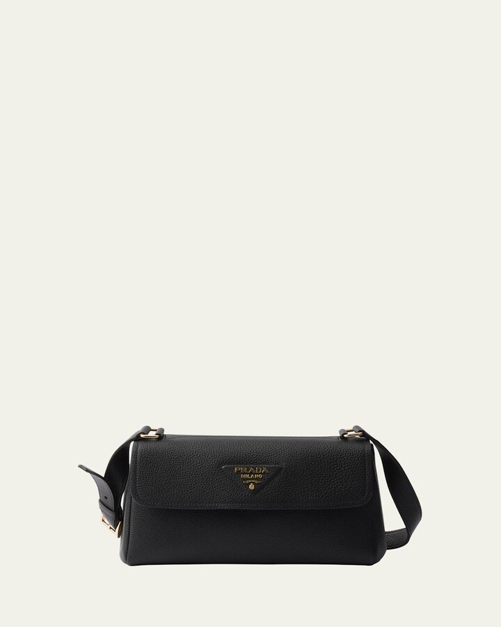 Prada Daino Flap Soft Leather Shoulder Bag