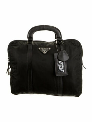 Prada Saffiano-Trimmed Tessuto Handle Bag Nero - ShopStyle