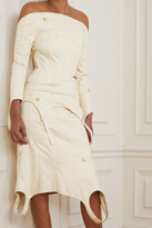 Thumbnail for your product : Acne Studios Off-the-shoulder Cutout Cotton-twill Midi Dress - White