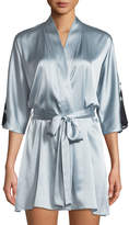 Thumbnail for your product : Christine Lingerie Flutter 3/4-Sleeve Charmeuse Robe