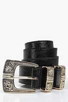 Thumbnail for your product : boohoo Alice Metal Tipped Western Belt