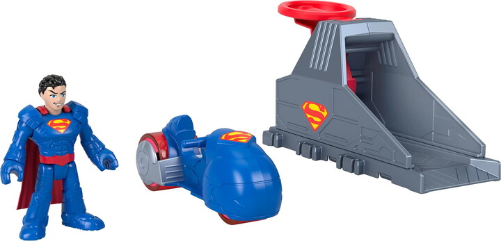 Imaginext DC Super Friends Launcher Set with 3-inch Superman Action Figure, Toy Vehicle & Housing Unit