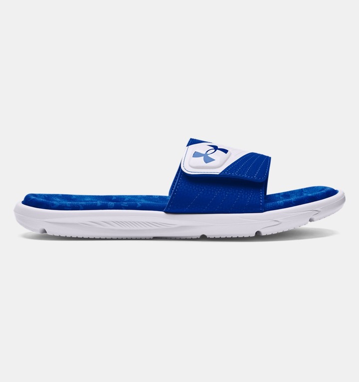 blue under armour slides
