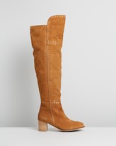 Thumbnail for your product : Human Premium Women's Brown Knee-High Boots - Marlee Suede Knee High Boots