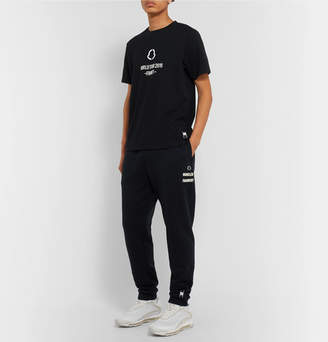 Moncler Genius 7 Fragment Slim-Fit Tapered Appliqued Printed Loopback Cotton-Jersey Sweatpants