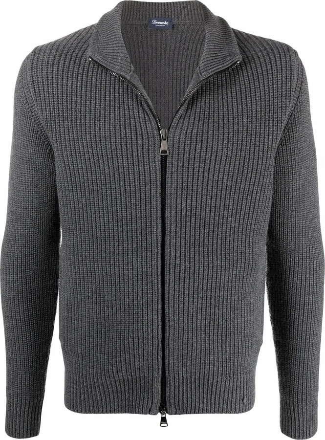 Drumohr Merino-Wool Zip-Up Cardigan