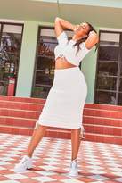 Thumbnail for your product : boohoo Plus Knit High Waisted Ruched Side Midi Skirt
