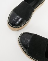 Thumbnail for your product : ASOS DESIGN Wide Fit Julee flatform espadrilles in black