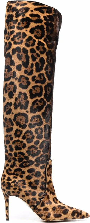 Scarosso x Brian Atwood Carra leopard-print boots