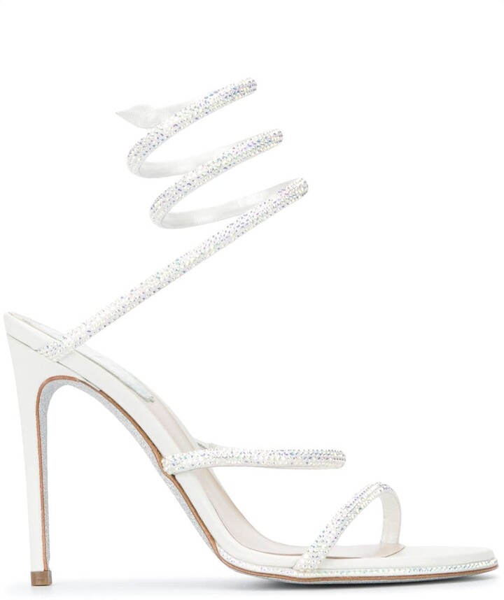 Rene Caovilla Crystal-Embellished Spiral Sandals - ShopStyle
