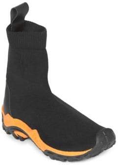 Marcelo Burlon County of Milan Men's Fly-Knit Boot Sneakers - Black Orange - Size 42 (9)