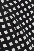 Thumbnail for your product : Equipment Bergen Cropped Checked Silk Straight-leg Pants