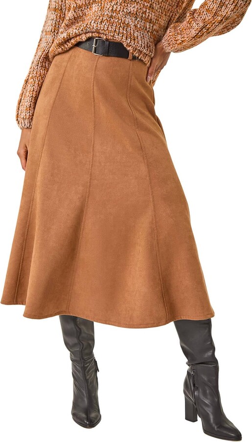 Amazon Black Suede Skirt Uk Suede Midi Skirt ShopStyle UK