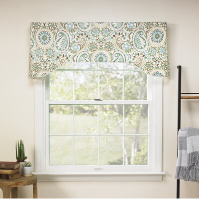 Ellis Curtain Paisley Prism Jacobean Floral Print Lined Arched Curtain Valance