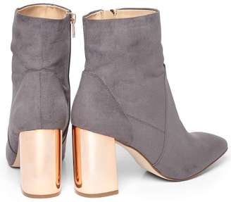 Grey 'Amanda' Metal Heel Boots